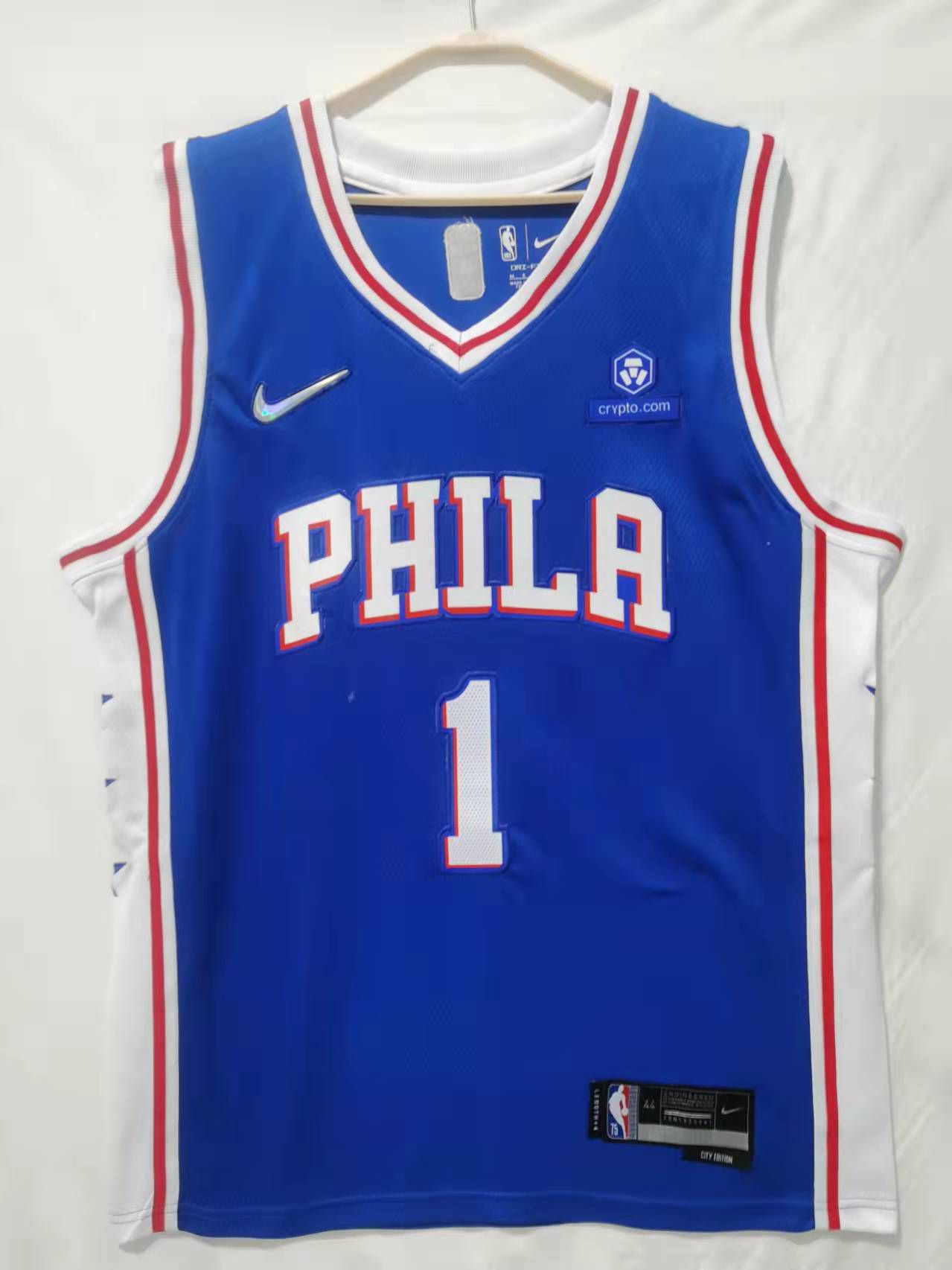 Men Philadelphia 76ers #1 Harden Blue Nike Game 2022 NBA Jerseys->mlb hats->Sports Caps